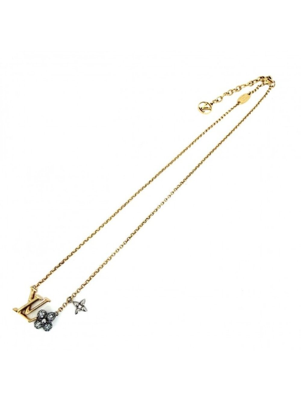 Louis Vuitton Necklace LV Glam Pandant Pendant with Adjustable Star Gold Silver - Picture 4 of 8